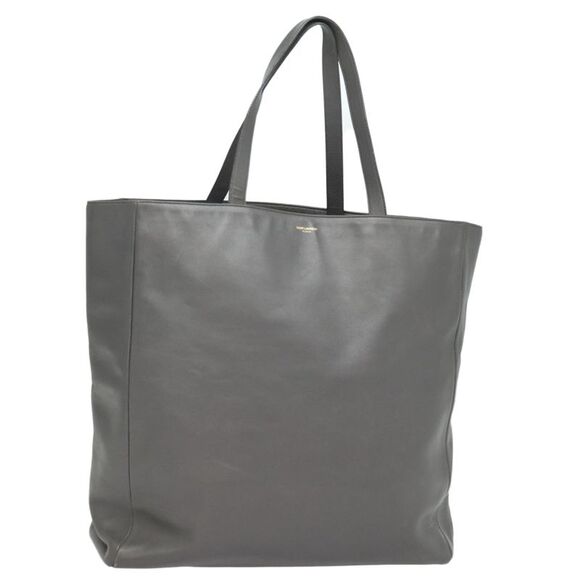 Saint Laurent Reversible Grey Leather Tote Bag (Pre-Owned) - Picture 1 of 16